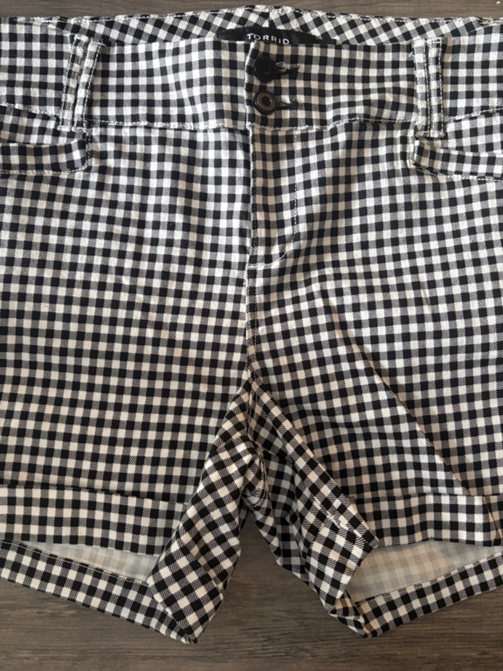 torrid Black and White Gingham Shorts